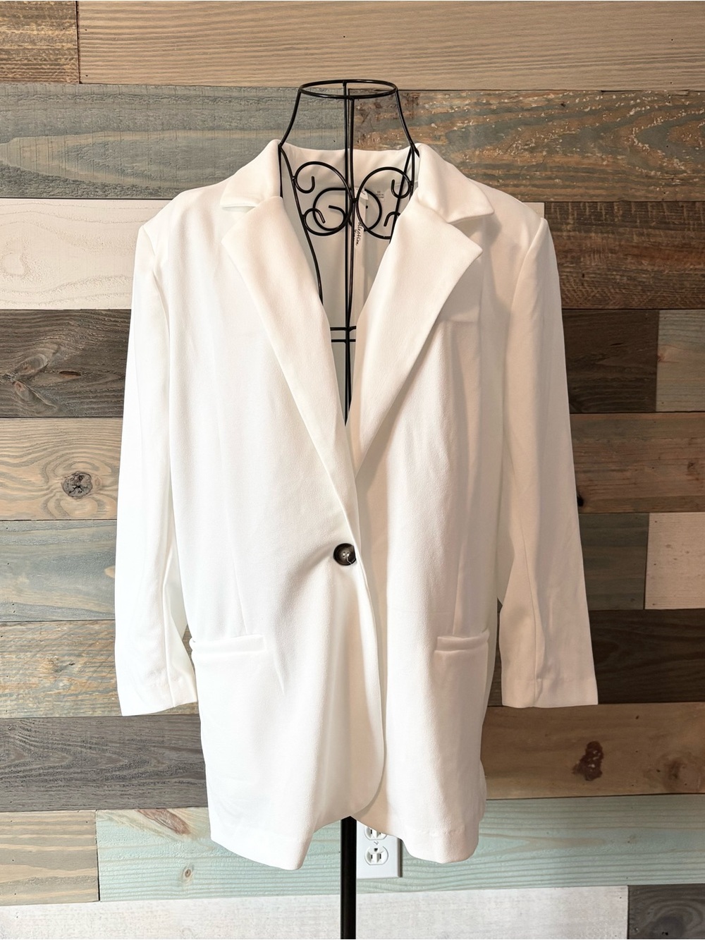 NY Collection Women’s Classic White Blazer Jacket, Size: 2X, NWOT